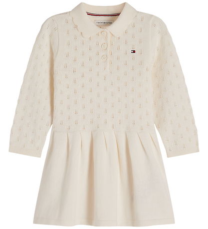 Tommy Hilfiger Kjole - Strik - Ivory Silk