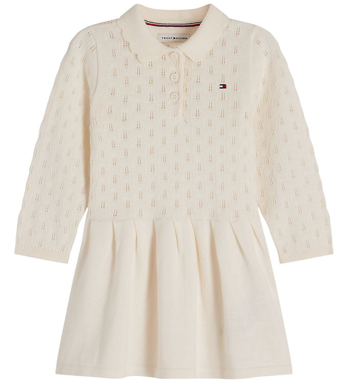 Tommy Hilfiger Kjole - Strik - Ivory Silk