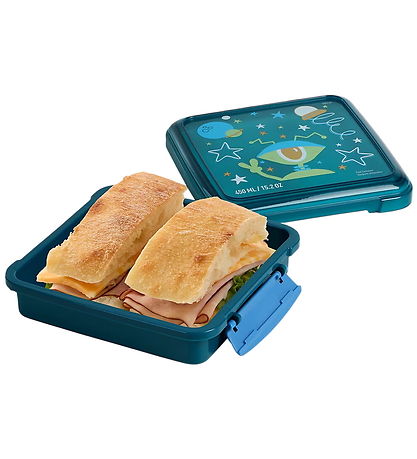 Sistema Madkasse - Sandwich Box - 450ml - Blå m. Print