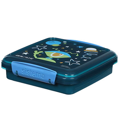 Sistema Madkasse - Sandwich Box - 450ml - Blå m. Print
