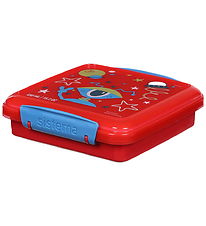 Sistema Madkasse - Sandwich Box - 450ml - Rød/Blå m. Print