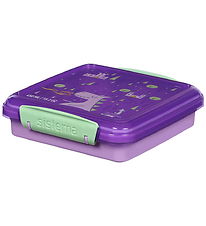 Sistema Madkasse - Sandwich Box - 450ml - Lilla/Grøn m. print