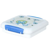 Sistema Madkasse - Sandwich Box - 450ml - Hvid/Blå m. Print