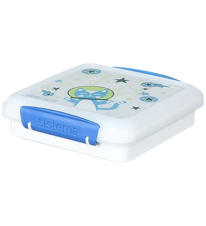 Sistema Madkasse - Sandwich Box - 450ml - Hvid/Blå m. Print