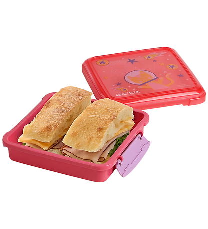 Sistema Madkasse - Sandwich Box - 450ml - Rosa/Lilla m. Print