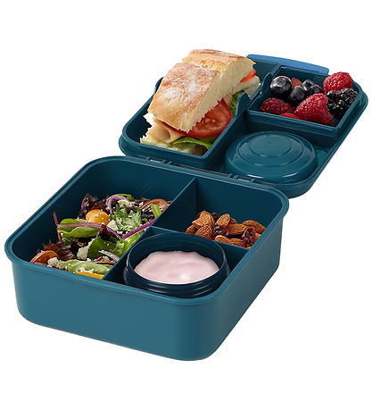 Sistema Madkasse - 1,25 L - Bento Cube - Blå m. Print