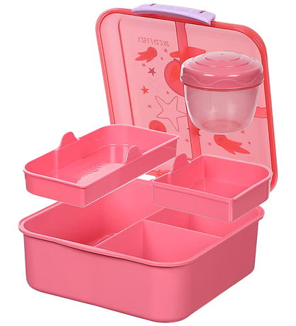 Sistema Madkasse - 1,25 L - Bento Cube - Rosa/Lilla m. Print