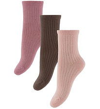 Name It Socks - 3-Pack - NmfNobba - Lilas/Lotus/Brown Lentil