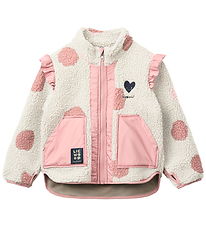 Liewood Fleecejakke - Noam - Spot Dot Sandy/Rose Blush Mix
