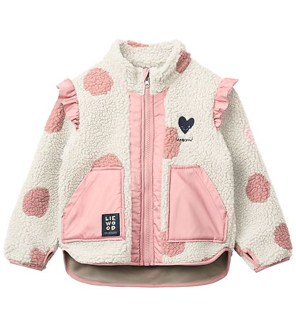 Liewood Fleecejakke - Noam - Spot Dot Sandy/Rose Blush Mix