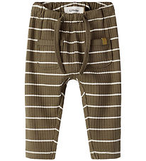 Lil Atelier Bukser - Rib - NbmKail - Shitake/Turtledove