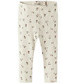 Lil Atelier Leggings - Rib - NbfGago - Turtledove/Floral