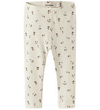 Lil Atelier Leggings - Rib - NbfGago - Turtledove/Floral