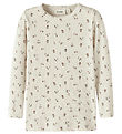 Lil Atelier Bluse - Rib - NmfGago - Turtledove/Floral