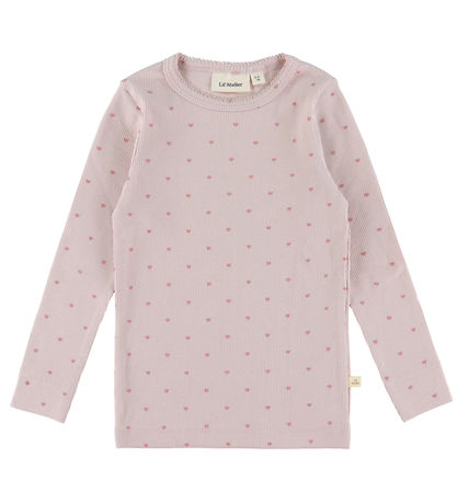 Lil Atelier Bluse - Rib - NmfGago - Hushed Violet/Heart