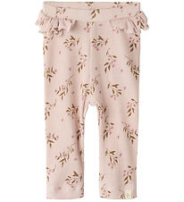 Lil Atelier Leggings - Rib - NbfGavo - Hushed Violet/Flowers