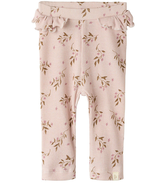 Lil Atelier Leggings - Rib - NbfGavo - Hushed Violet/Flowers