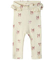 Lil Atelier Leggings - Rib - NbfGavo - Turtledove/Bow