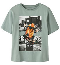 Name it T-shirt - NkmVoto - Green Milieu/Hotdog