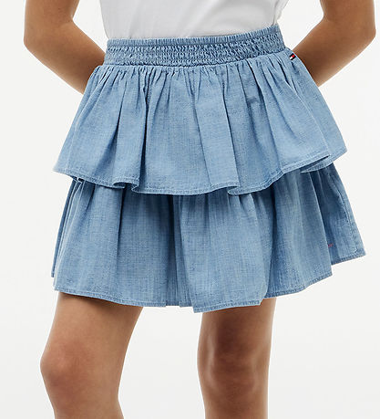 Tommy Hilfiger Nederdel - Chambray - Denim Blue