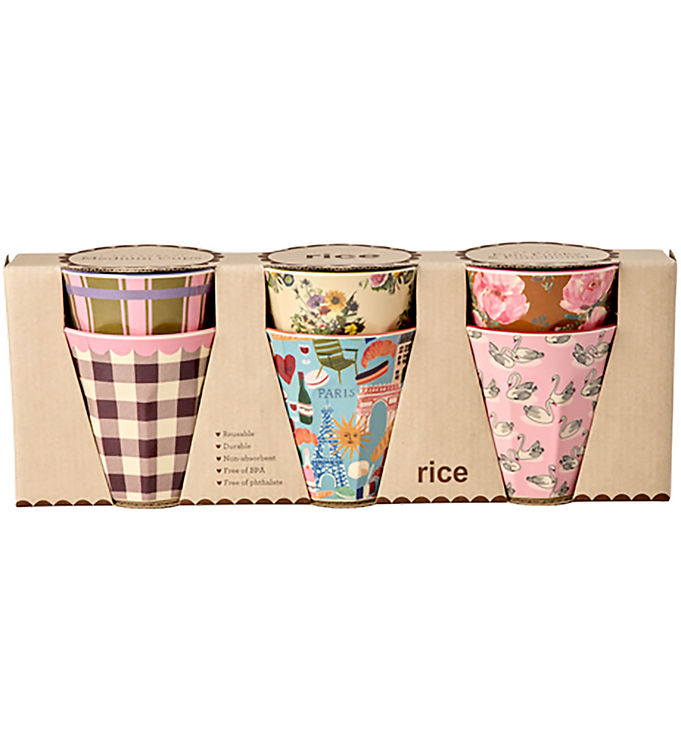 Rice Kopper - Melamin - 6 stk - 250 ml - Bon Vivant Prints