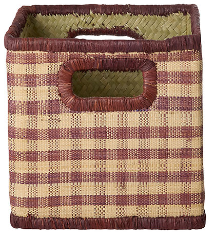Rice Kurv - Raffia - Brown Checks