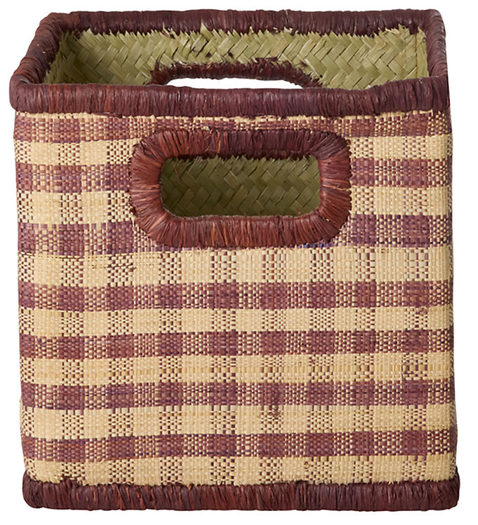 Rice Opbevaringskurv - Raffia - 21,5x21,5x20 cm - Brune Tern