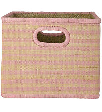 Rice Kurv - Raffia - Pink Checks