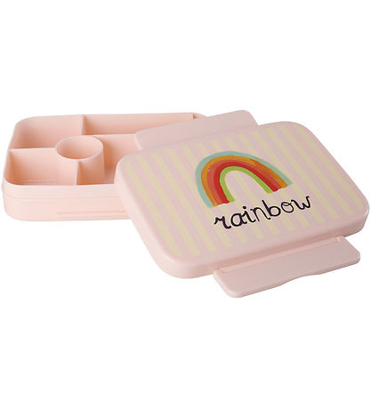 Rice Madkasse - m. 6 Rum - Pink ABC Rainbow print