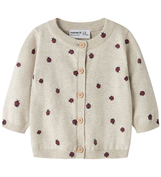 Name It Cardigan - Strik - NbfKikki - Peyote Melange m. Mariehøn