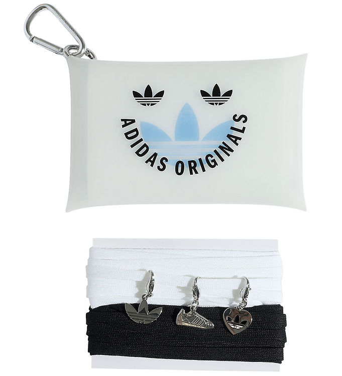 adidas Originals Snørrebånd - Jewelace - Hvid/Sort m. Vedhæng