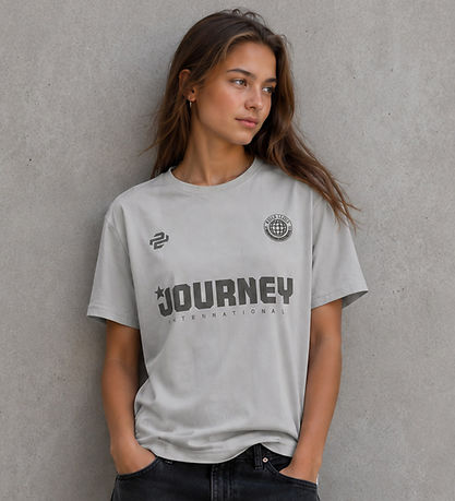 Hound T-shirt - HdBlake - Light Grey m. Print