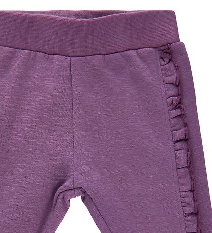 Minymo Sweatpants - Grape Jam m. Flæser