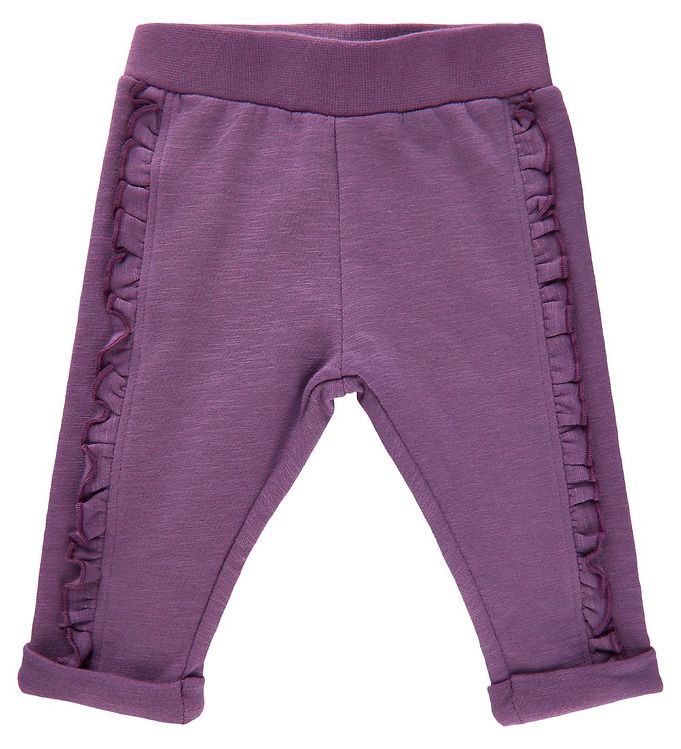 Minymo Sweatpants - Grape Jam m. Flæser