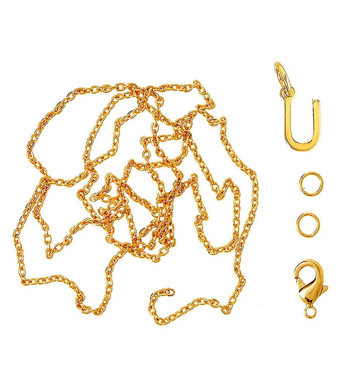 Me&My BOX Halskæde m. Bogstav - U - Guldbelagt
