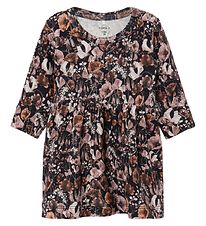 Name It Kjole - NbfTess - Sort m. Blomster Name It Kjole - NbfTess - Sort m. Blomster
