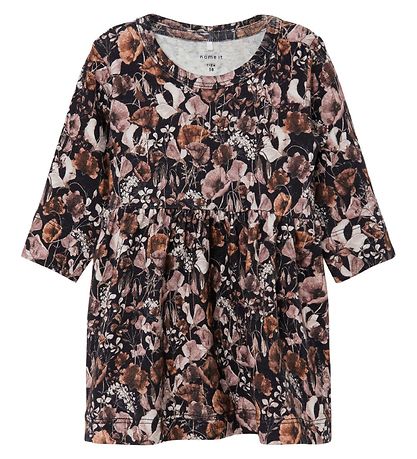 Name It Kjole - NbfTess - Sort m. Blomster Name It Kjole - NbfTess - Sort m. Blomster