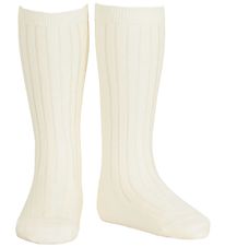 Condor Knæstrømper - Rib - Creme