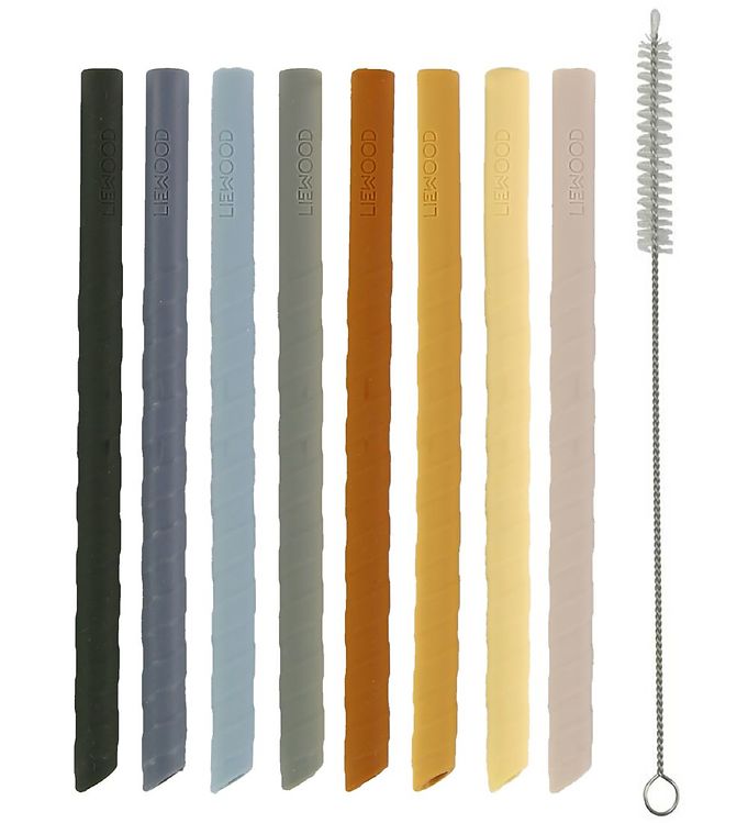 Liewood Sugerør - Silikone - 8stk - Zoe - Blue Multi Mix