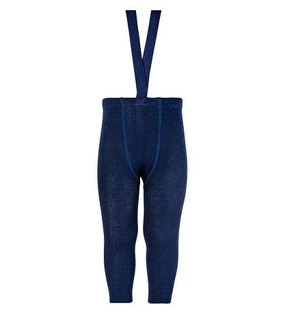 Condor Leggings m. Seler - Uld/Akryl - Navy Blue Condor Leggings m. Seler - Uld/Akryl - Navy Blue