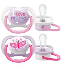 Philips Avent Sutter - 2-pak - Ultra Air - Rosa/Hvid m. Print Philips Avent Sutter - 2-pak - Ultra Air - Rosa/Hvid m. Print