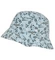 Melton Bøllehat - UV50+ - Dusty Light Blue m. Flyvemaskiner