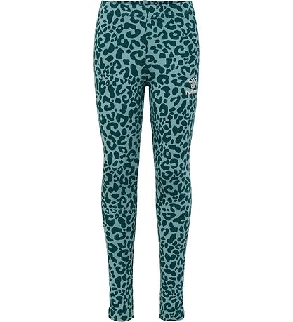Hummel Leggings - hmlFlowy - Blue Coral