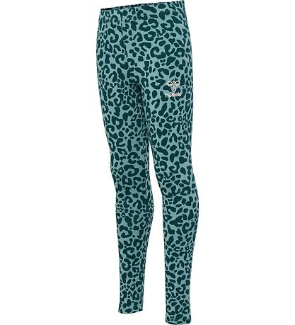 Hummel Leggings - hmlFlowy - Blue Coral