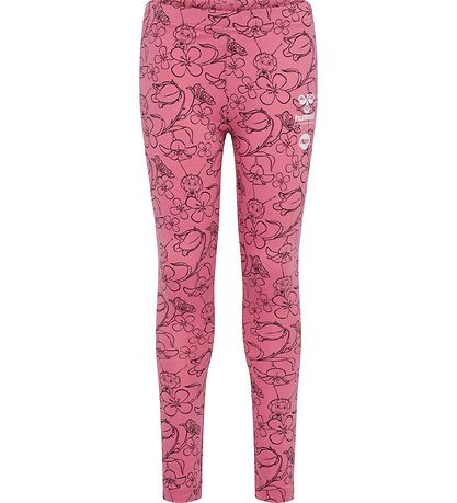 Hummel Leggings - hmlMaya Flower AOP - Heather Rose