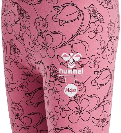 Hummel Leggings - hmlMaya Flower AOP - Heather Rose