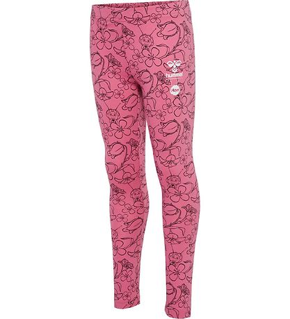 Hummel Leggings - hmlMaya Flower AOP - Heather Rose