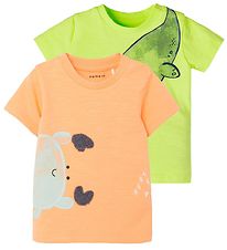 Name It T-shirt - NbmHeine - 2-pak - Sunny Lime Name It T-shirt - NbmHeine - 2-pak - Sunny Lime
