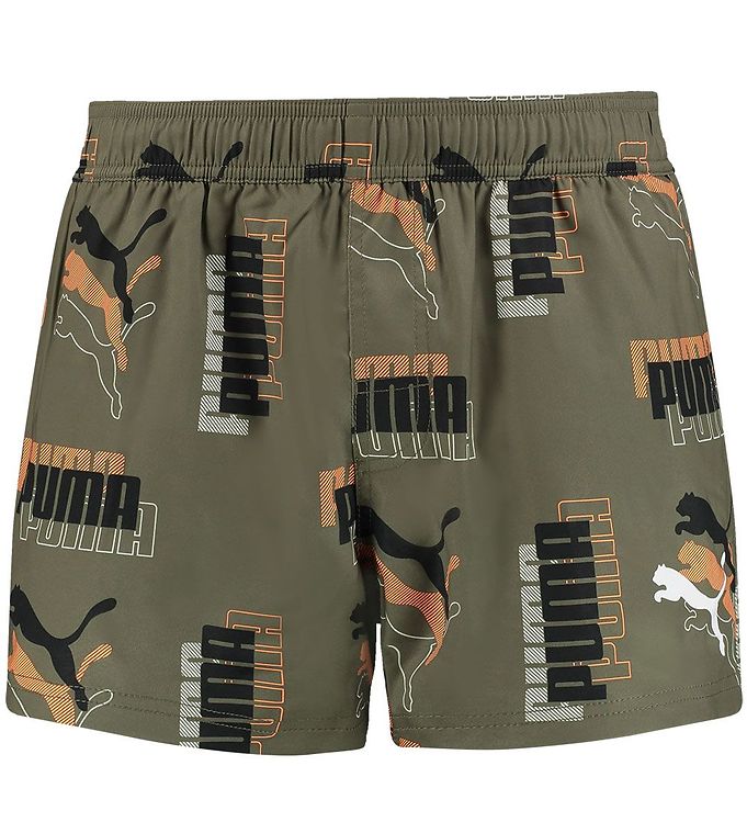 Puma Badeshorts - Logo - Moss Green Combo