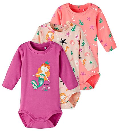 Name It Bodysuits l/s - NbfOcean - 3-Pack - Peach Whip Name It Bodysuits l/s - NbfOcean - 3-Pack - Peach Whip